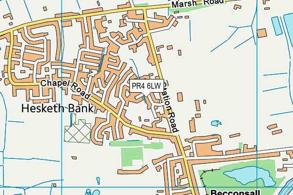 PR4 6LW map - OS VectorMap District (Ordnance Survey)