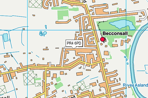 PR4 6PD map - OS VectorMap District (Ordnance Survey)