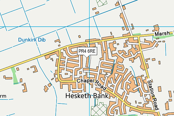 PR4 6RE map - OS VectorMap District (Ordnance Survey)
