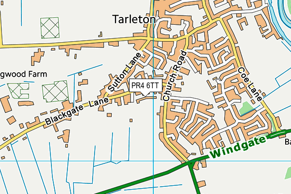 PR4 6TT map - OS VectorMap District (Ordnance Survey)