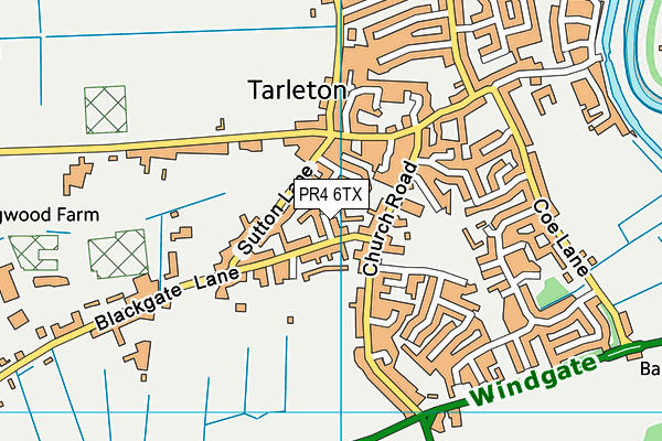 PR4 6TX map - OS VectorMap District (Ordnance Survey)