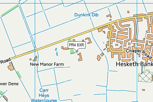 PR4 6XR map - OS VectorMap District (Ordnance Survey)