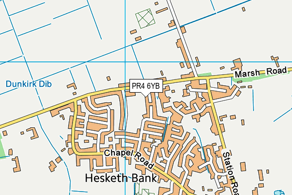 PR4 6YB map - OS VectorMap District (Ordnance Survey)