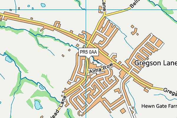 PR5 0AA map - OS VectorMap District (Ordnance Survey)