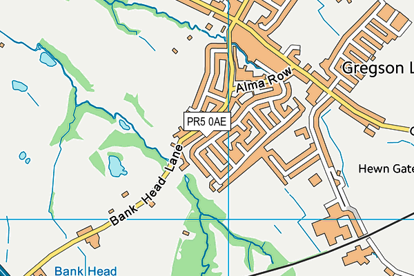 PR5 0AE map - OS VectorMap District (Ordnance Survey)