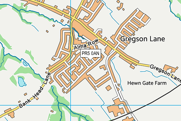 PR5 0AN map - OS VectorMap District (Ordnance Survey)