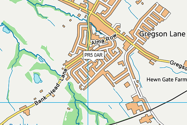 PR5 0AR map - OS VectorMap District (Ordnance Survey)