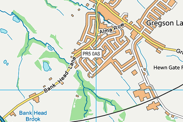 PR5 0AS map - OS VectorMap District (Ordnance Survey)