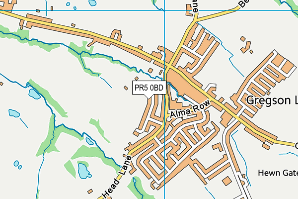 PR5 0BD map - OS VectorMap District (Ordnance Survey)