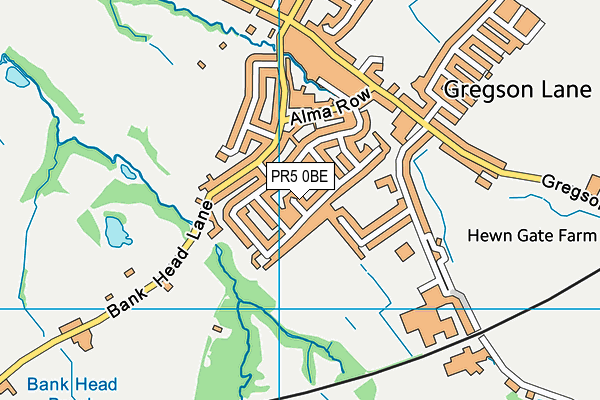 PR5 0BE map - OS VectorMap District (Ordnance Survey)