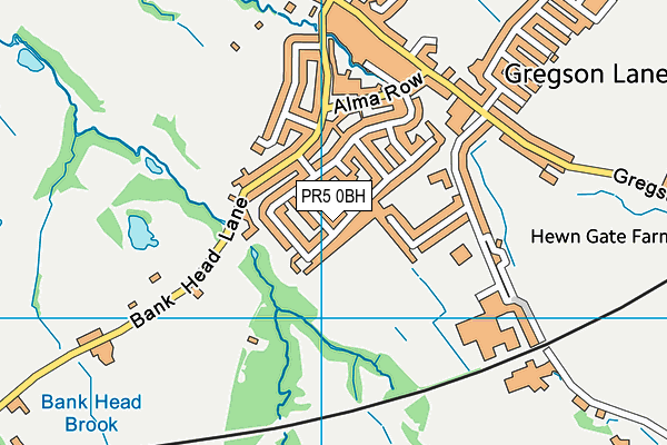 PR5 0BH map - OS VectorMap District (Ordnance Survey)