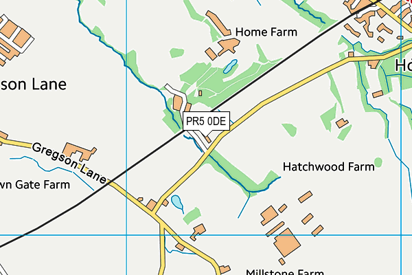 PR5 0DE map - OS VectorMap District (Ordnance Survey)