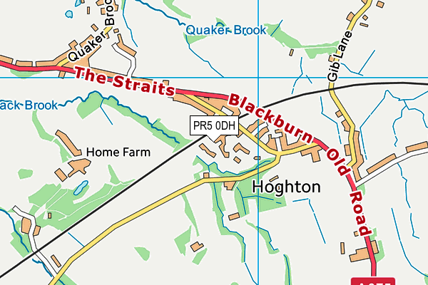 PR5 0DH map - OS VectorMap District (Ordnance Survey)