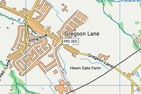 PR5 0ED map - OS VectorMap District (Ordnance Survey)