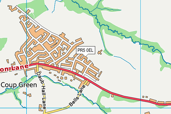 PR5 0EL map - OS VectorMap District (Ordnance Survey)