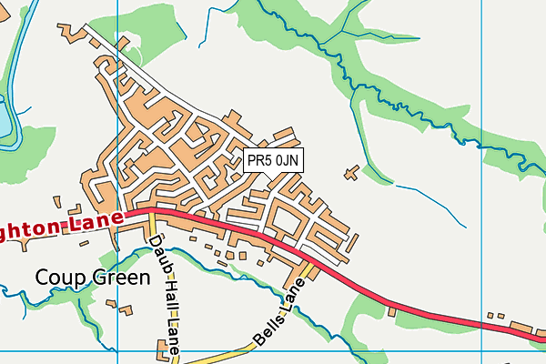 PR5 0JN map - OS VectorMap District (Ordnance Survey)