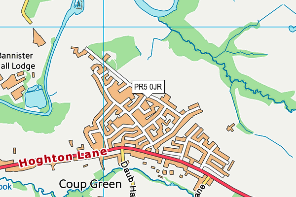 Coupe Green Primary School map (PR5 0JR) - OS VectorMap District (Ordnance Survey)