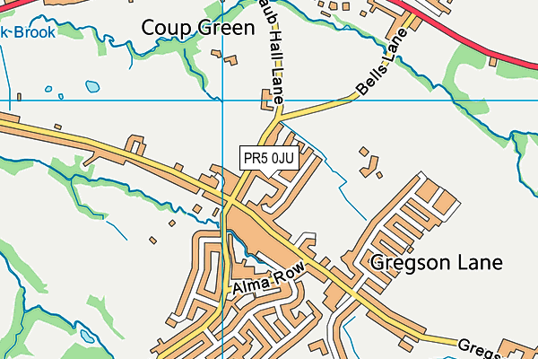 PR5 0JU map - OS VectorMap District (Ordnance Survey)