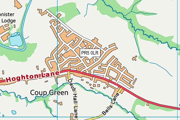 PR5 0LR map - OS VectorMap District (Ordnance Survey)