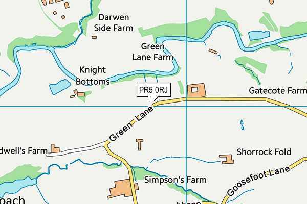 PR5 0RJ map - OS VectorMap District (Ordnance Survey)