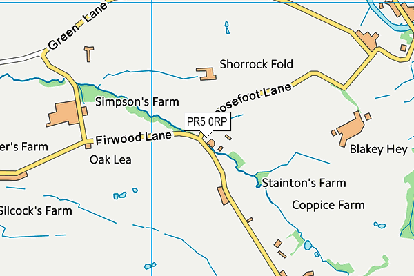 PR5 0RP map - OS VectorMap District (Ordnance Survey)