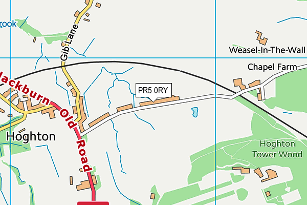 PR5 0RY map - OS VectorMap District (Ordnance Survey)