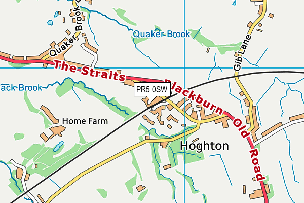 PR5 0SW map - OS VectorMap District (Ordnance Survey)