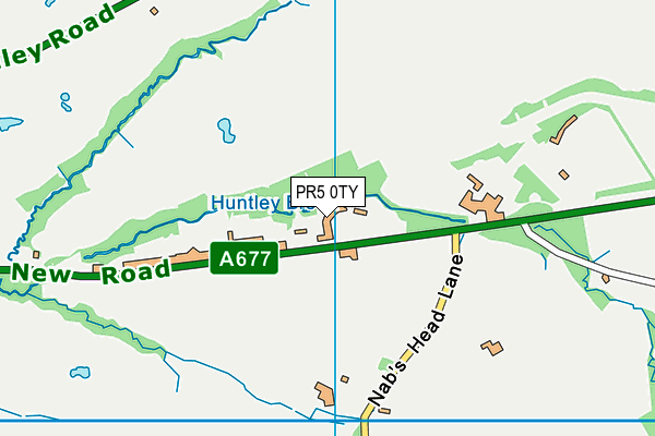 PR5 0TY map - OS VectorMap District (Ordnance Survey)