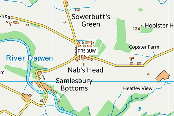 PR5 0UW map - OS VectorMap District (Ordnance Survey)