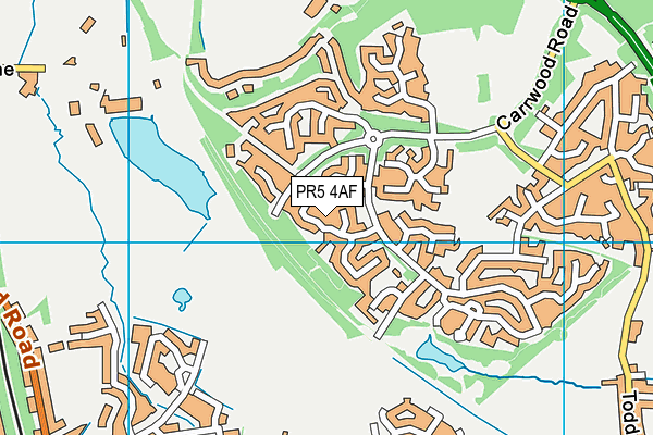 PR5 4AF map - OS VectorMap District (Ordnance Survey)
