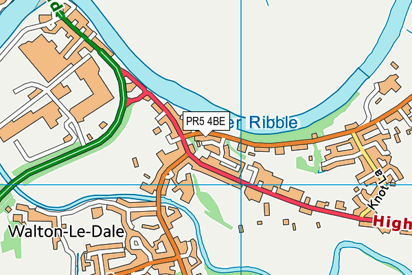 PR5 4BE map - OS VectorMap District (Ordnance Survey)