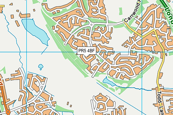 PR5 4BF map - OS VectorMap District (Ordnance Survey)