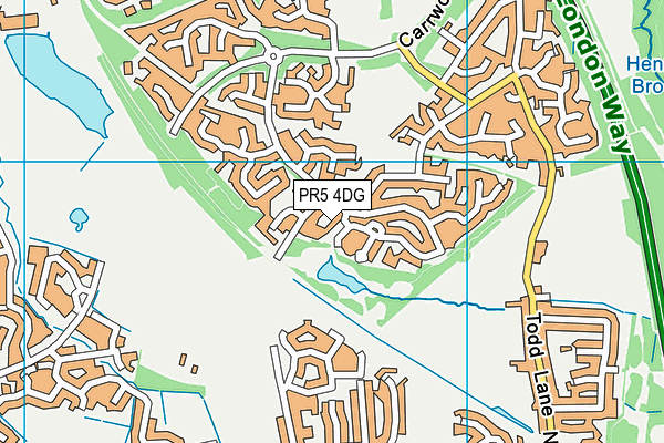 PR5 4DG map - OS VectorMap District (Ordnance Survey)