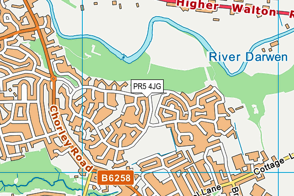 Holland House Park map (PR5 4JG) - OS VectorMap District (Ordnance Survey)