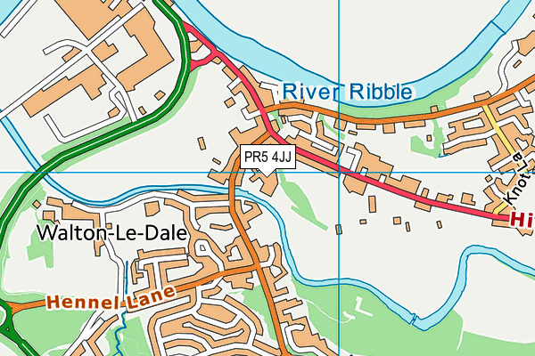 PR5 4JJ map - OS VectorMap District (Ordnance Survey)