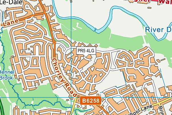 PR5 4LG map - OS VectorMap District (Ordnance Survey)