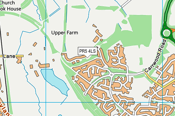 PR5 4LS map - OS VectorMap District (Ordnance Survey)