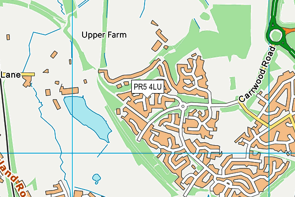 PR5 4LU map - OS VectorMap District (Ordnance Survey)