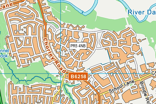 PR5 4NB map - OS VectorMap District (Ordnance Survey)