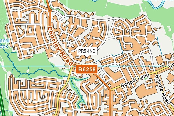 PR5 4ND map - OS VectorMap District (Ordnance Survey)