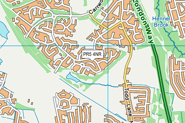 PR5 4NR map - OS VectorMap District (Ordnance Survey)