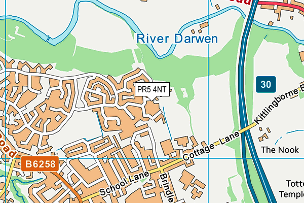 PR5 4NT map - OS VectorMap District (Ordnance Survey)