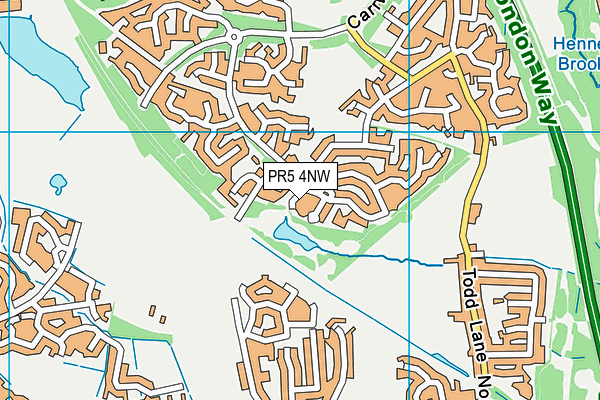 PR5 4NW map - OS VectorMap District (Ordnance Survey)