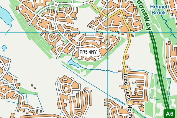 PR5 4NY map - OS VectorMap District (Ordnance Survey)