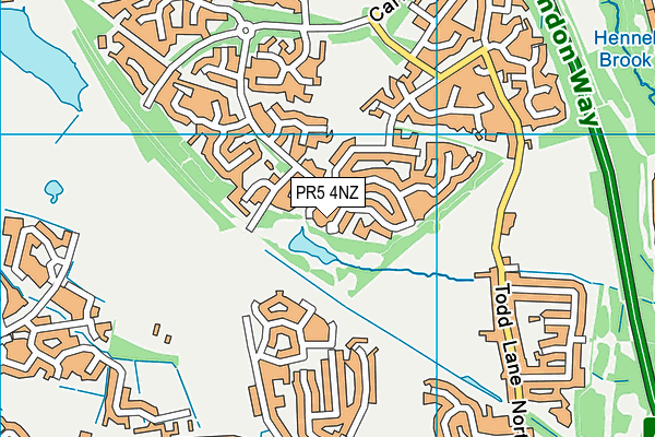 PR5 4NZ map - OS VectorMap District (Ordnance Survey)