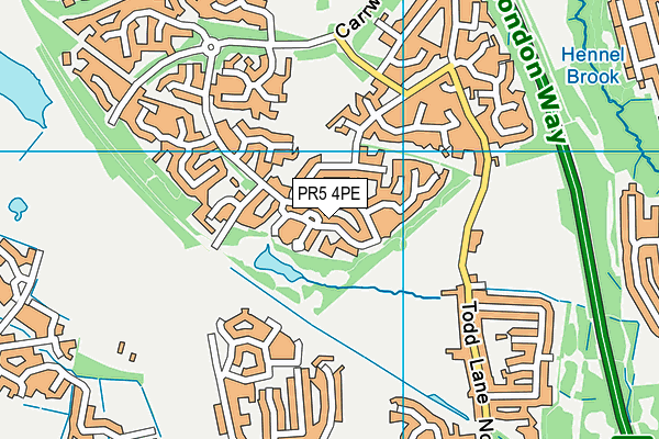 PR5 4PE map - OS VectorMap District (Ordnance Survey)