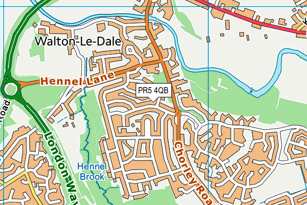 PR5 4QB map - OS VectorMap District (Ordnance Survey)