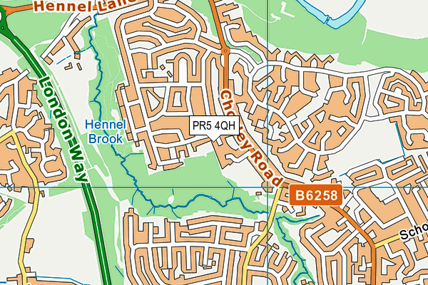 PR5 4QH map - OS VectorMap District (Ordnance Survey)