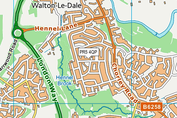 PR5 4QP map - OS VectorMap District (Ordnance Survey)