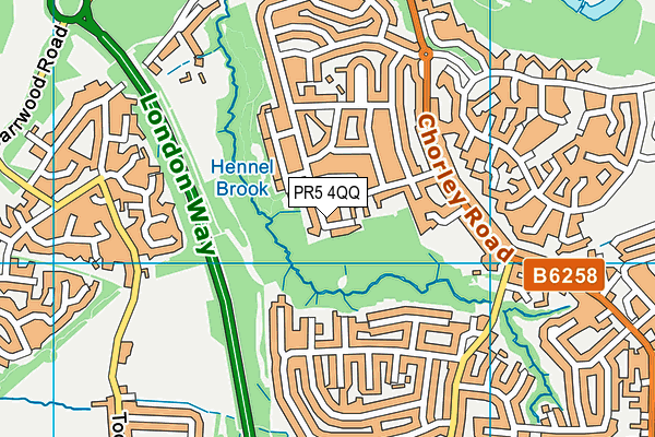 PR5 4QQ map - OS VectorMap District (Ordnance Survey)